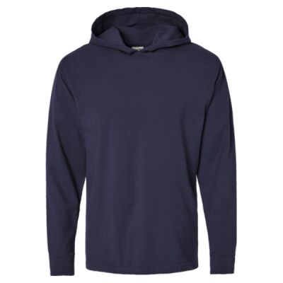 Unisex Garment-Dyed Jersey Hooded Long Sleeve T-Shirt Thumbnail