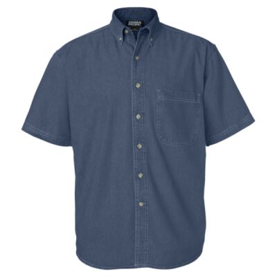 Men's Tall Denim Short Sleeve Shirt Thumbnail