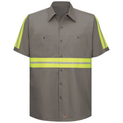 Men's Tall Enhanced Visibility Short Sleeve Cotton Work Shirt Thumbnail