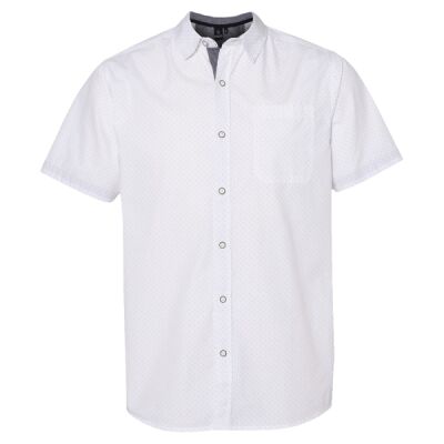 Men's Peached Printed Poplin Short Sleeve Shirt Thumbnail