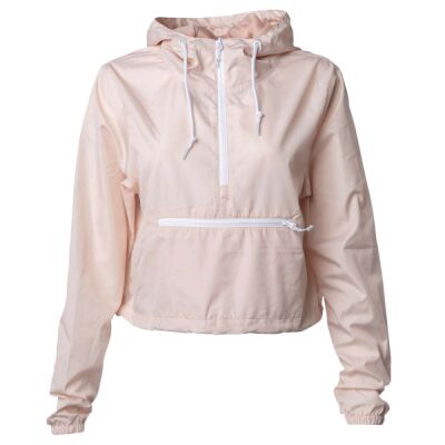 Women's Lightweight Quarter-Zip Pullover Crop Windbreaker Thumbnail